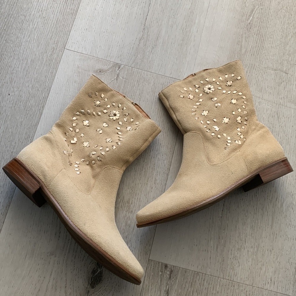 Jack Rogers NWOB Kaitlin Stitch Boot 7.5 tan cream - Picture 6 of 13